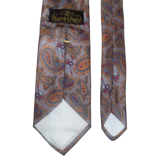 Multicolor Made In USA Imported Fabric Mens Neck Tie - Picture 2 of 2